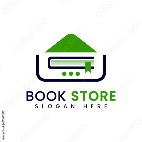 Book store education logo vector icon illustration