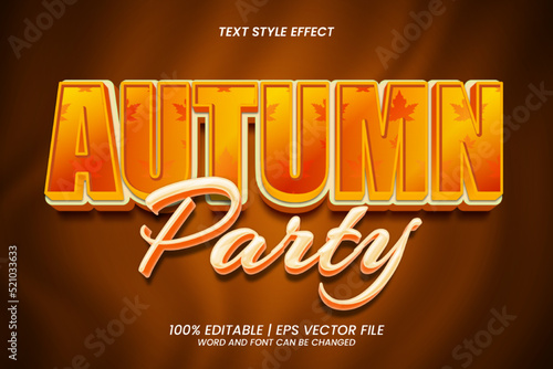 Autumn Party editable text effect 3D style