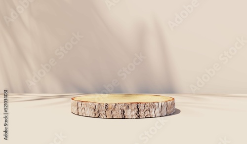 Wood slice podium with leav...