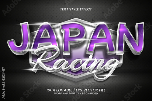 Japan Racing Text Effect Editable 3D Style
