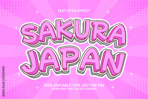 Sakura Japan Text Effect Editable 3d Cartoon Style