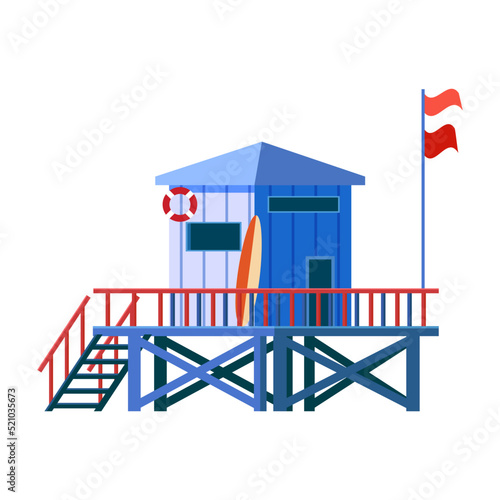 Lifeguard Tower icon. Station building illustration isolated