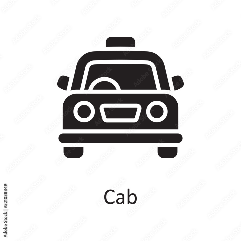 Cab vector solid Icon Design illustration. Miscellaneous Symbol on White background EPS 10 File