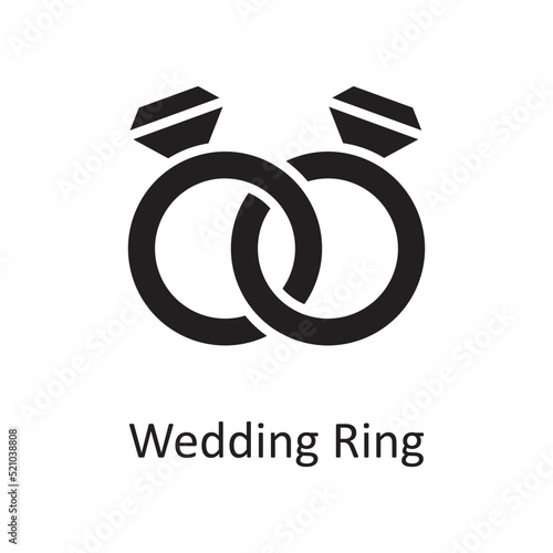 Wedding Ring vector solid Icon Design illustration. Miscellaneous Symbol on White background EPS 10 File