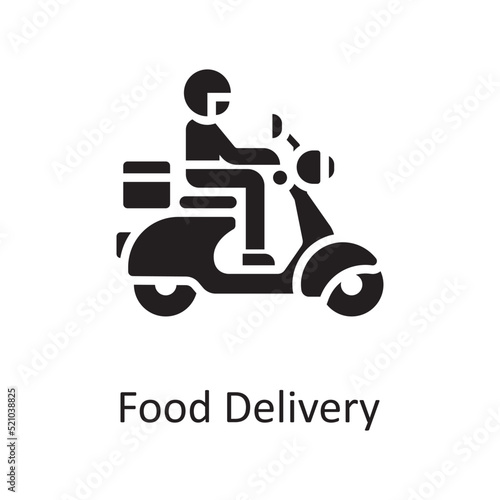 Food Delivery vector solid Icon Design illustration. Miscellaneous Symbol on White background EPS 10 File