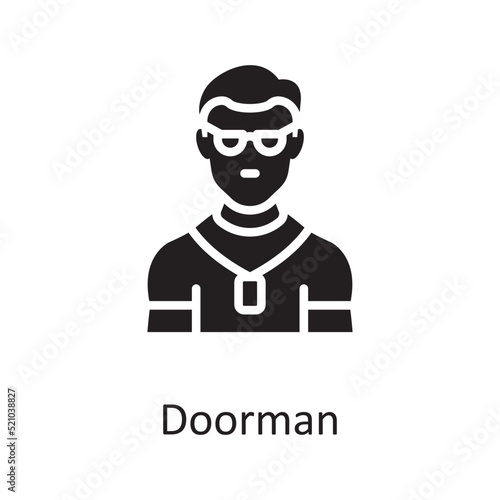 Doorman vector solid Icon Design illustration. Miscellaneous Symbol on White background EPS 10 File