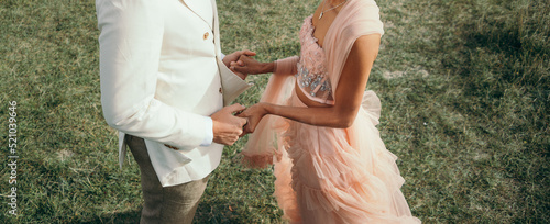 young bride and groom together