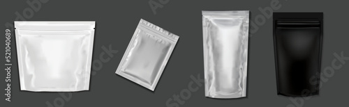 Four Pouch foil or plastic packaging mockup