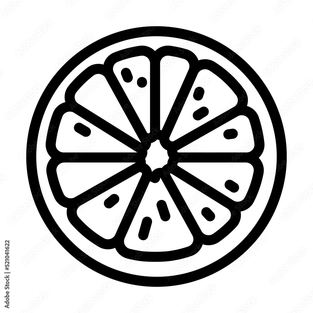 lemon cut line icon vector. lemon cut sign. isolated contour symbol black illustration lemon cut line icon vector. lemon cut sign. isolated contour symbol black illustration