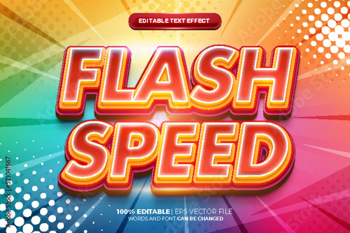 flash speed cartoon comic 3d editable text effect