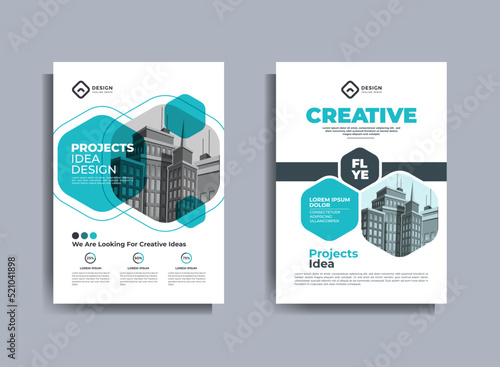 Corporate Business Flyer poster pamphlet brochure cover design layout background, one colors scheme, vector template in A4 size - Vector