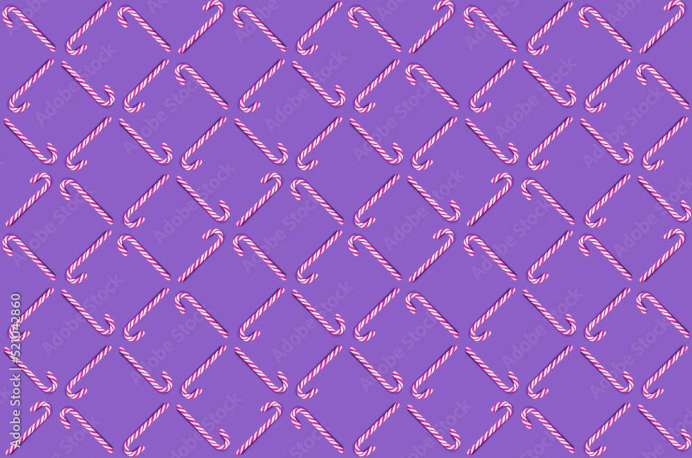 Striped Christmas red and white lollipops on a purple background. Seamless pattern Striped Christmas red and white lollipops on a purple background. Seamless pattern