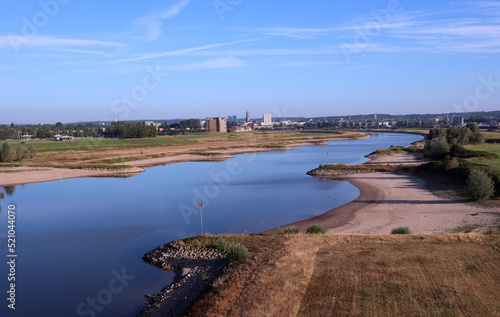 low water in river Rhine, summer 22 (Arnhem, the Netherlands)