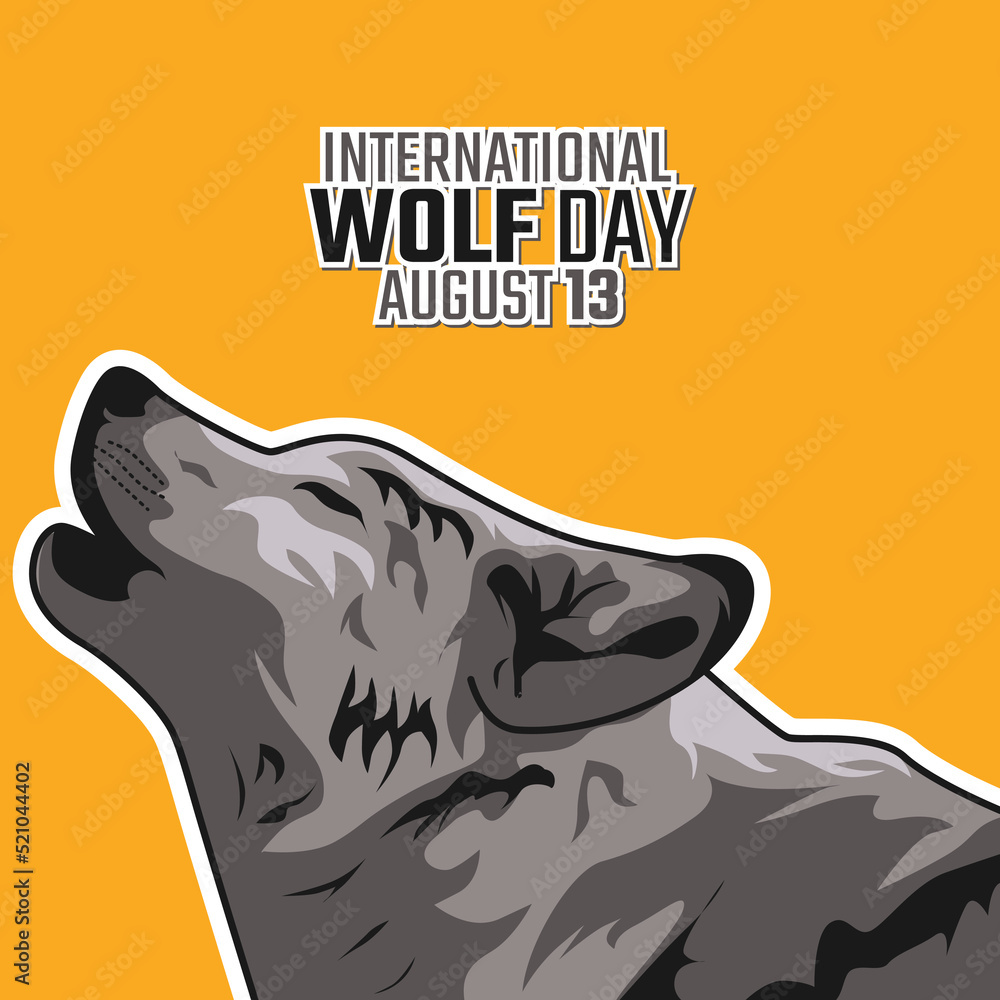 vector graphic of international wolf day good for international wolf
