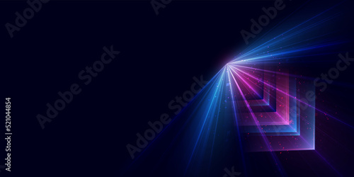 Modern abstract arrows moving at high speed with copyspace. Colourful dynamic motion. Technology movement pattern for banner or poster design. Vector EPS10.