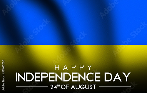 Happy Independence Day of Ukraine with a Waving Flag backdrop. Ukraine national holiday wallpaper