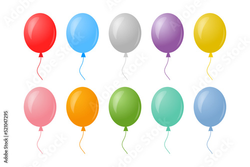 Set of colorful balloons on white background