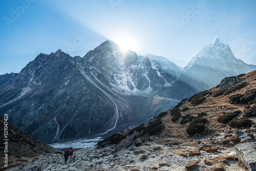 Breathtaking Sunbeam at Himalaya Mountain Landscapes 