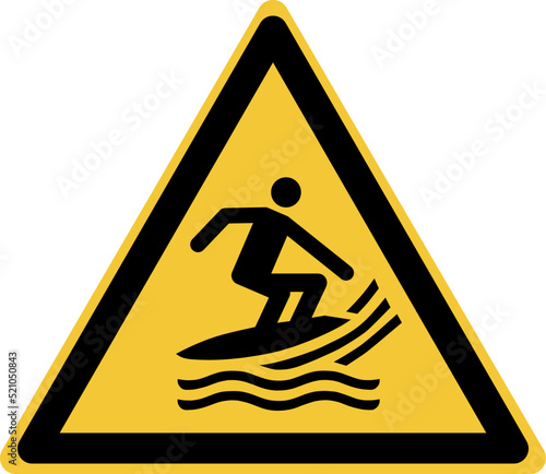 ISO 7010 W046 Warning; Surf craft area