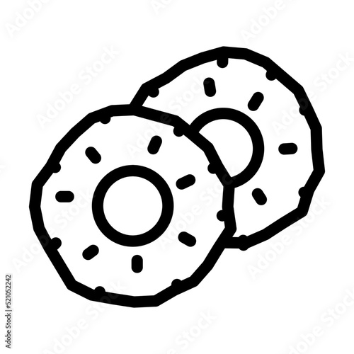 slices cut pineapple line icon vector. slices cut pineapple sign. isolated contour symbol black illustration