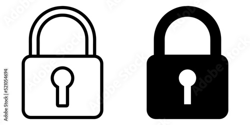 ofvs46 OutlineFilledVectorSign ofvs - lock vector icon . isolated transparent . black outline and filled version . AI 10 / EPS 10 . g11355 photo