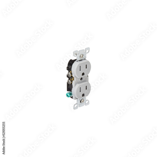 15 Amp, 125 Volt, Weather and Tamper Resistant, Duplex Receptacle, Grounding, Side and Quickwire, Gray