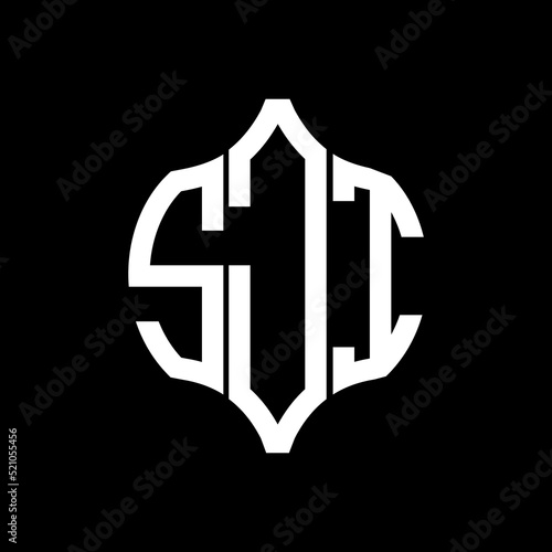 SJI letter logo. SJI best black background vector image. SJI Monogram logo design for entrepreneur and business. photo