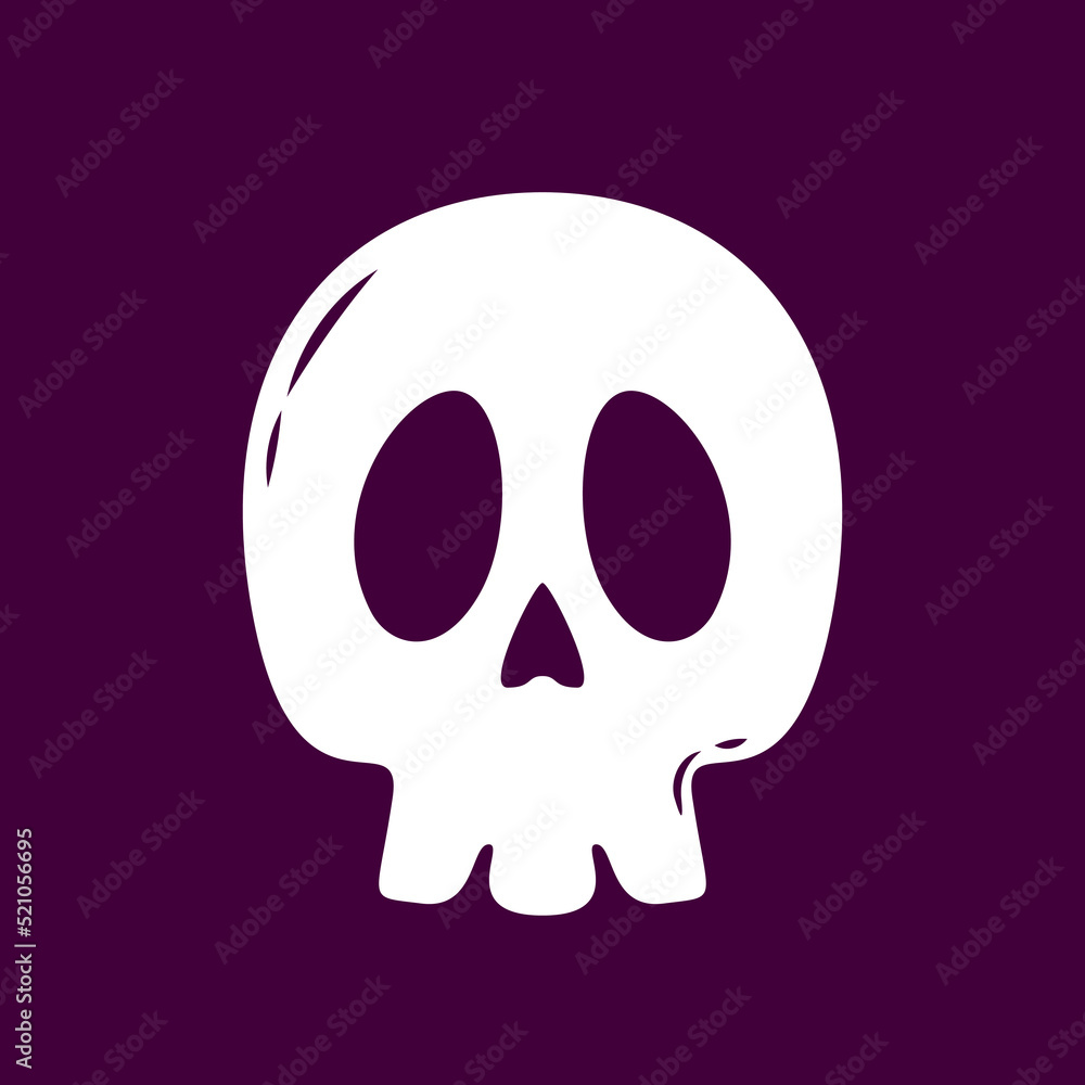 Black Skull on purple background. Skull icon. Halloween icon. Black Skull on purple background. Skull icon. Halloween icon.