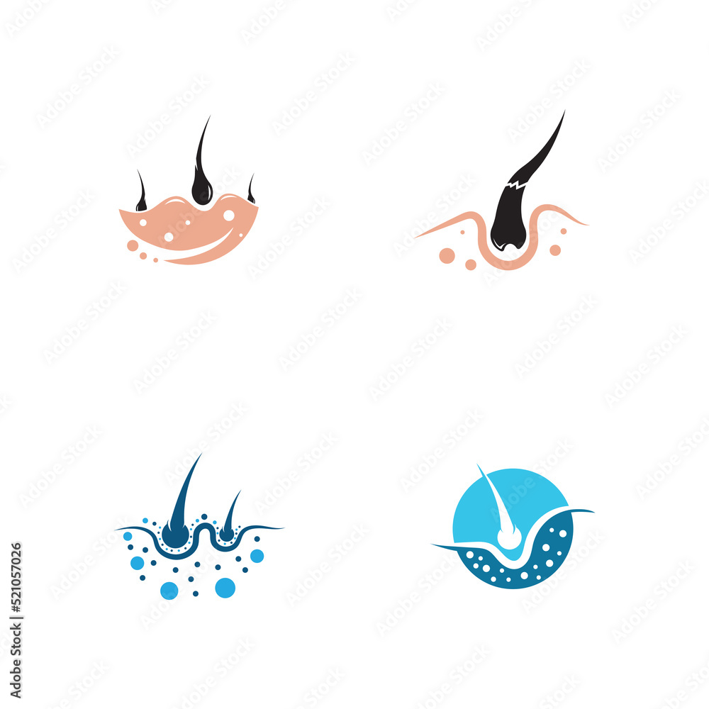 hair care logo with vector illustration template