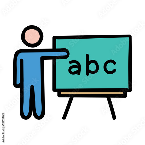 Teacher hand-drawn icon vector graphic illustration