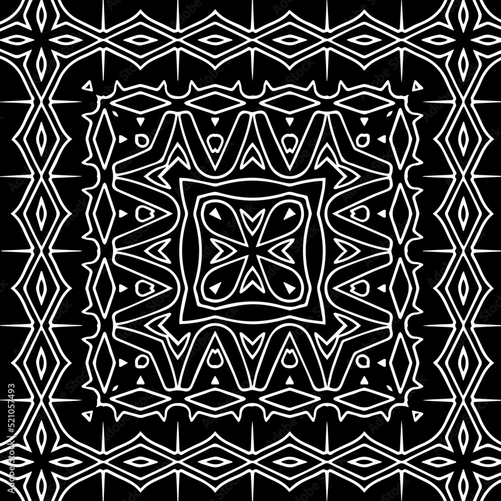 Black and white abstract geometric seamless pattern with wavy shapes, and curved lines. monochrome mandala. striped background. Repeat design for decor, cover, print. Black and white abstract geometric seamless pattern with wavy shapes, and curved lines. monochrome mandala. striped background. Repeat design for decor, cover, print.