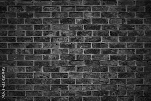 Black brick wall background or texture