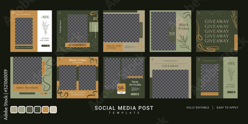 social media post feed, instagram feed, instagram template, instagram frame, to present your ad or post easy to edit and apply according to your brand