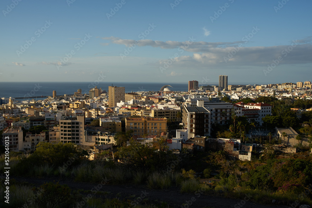 Santa Cruz de Tenerife at a adistance morning cityscape