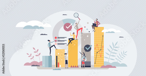 Employee talent development and human resources growth tiny person concept. Career goal and job motivation successful achievement with ambition, professional teamwork and mentoring vector illustration