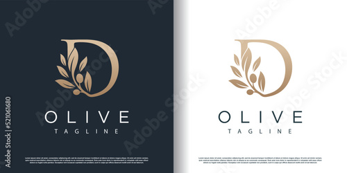 Olive logo icon with letter Z concept Premium Vector