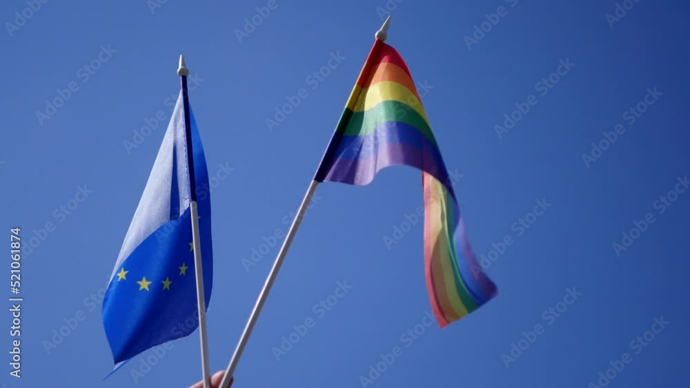 Europe LGBT pride 4k video. Rainbow flag. Europe LGBT pride 4k video. Rainbow flag.