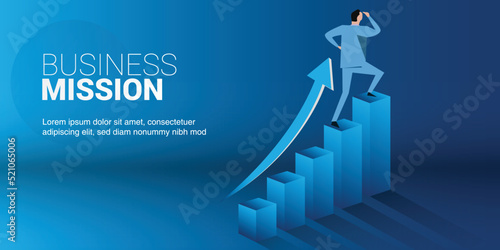 achievement business graph with arrow growth