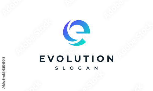 Evolution Letter E Logo Design - Internet Ecommerce Software