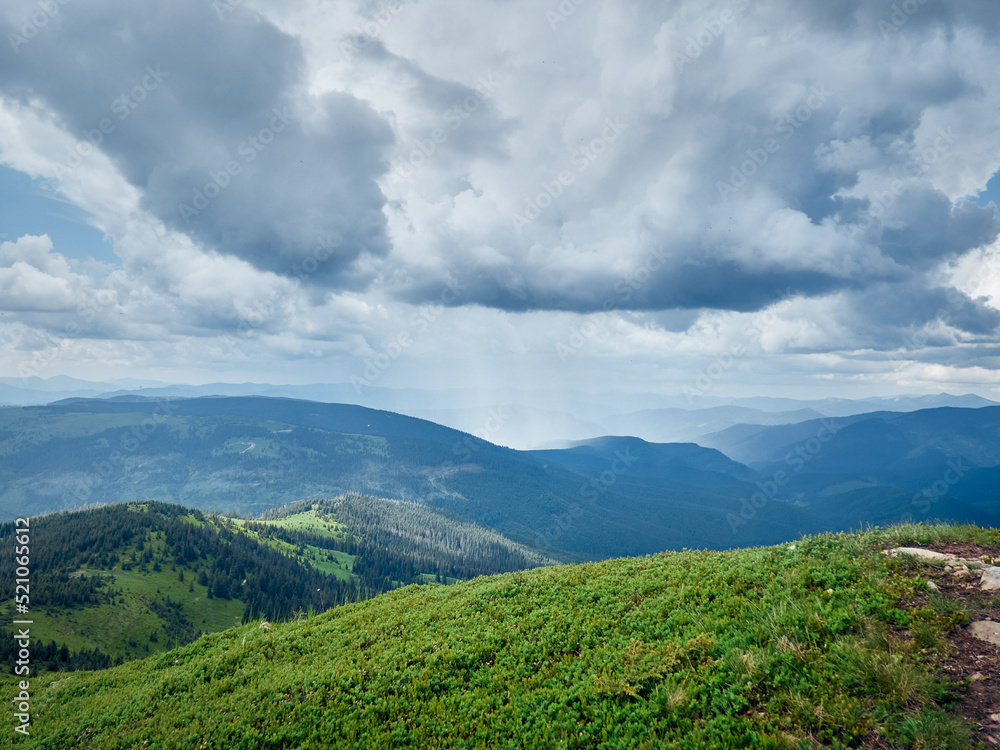Panoramic view of mountains. Scenic mountain landscape. Carpathian, Ukraine. Panoramic view of mountains. Scenic mountain landscape. Carpathian, Ukraine.