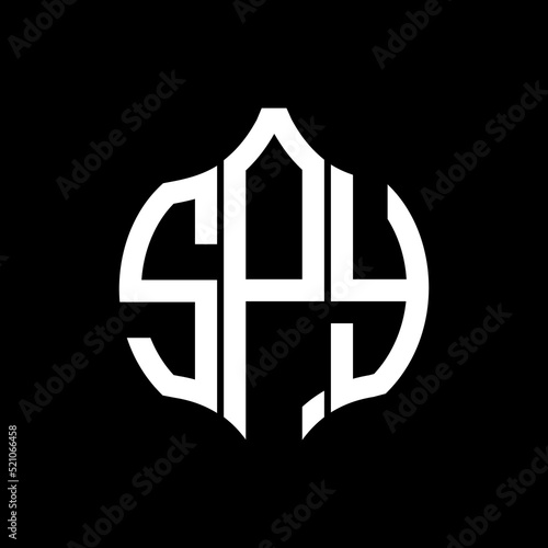 SPY letter logo. SPY best black background vector image. SPY Monogram logo design for entrepreneur and business.