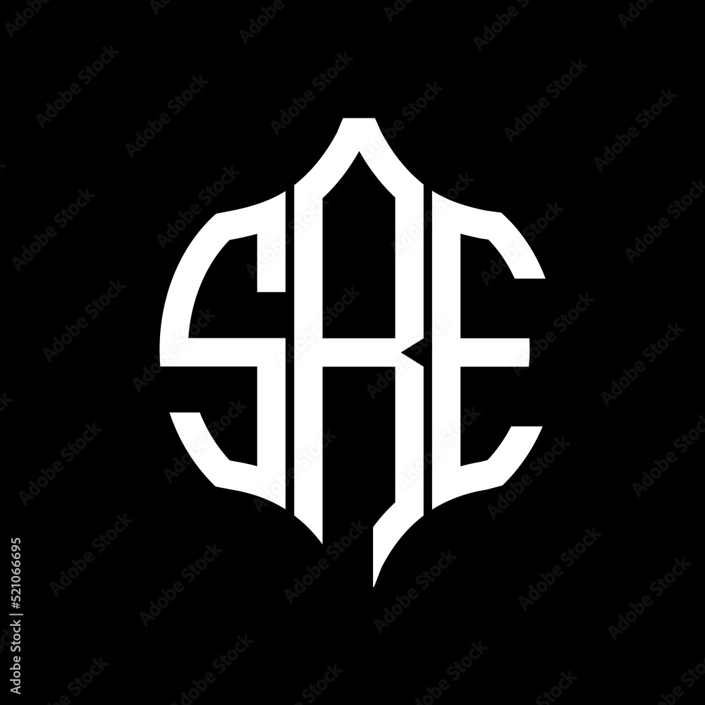 SRE letter logo. SRE best black background vector image. SRE Monogram