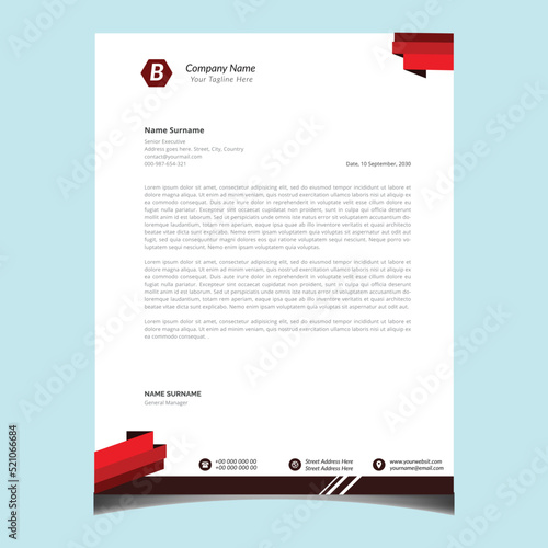 Fotografija Latter Head , Corporate LatterHead Business Latter Head Template for real street