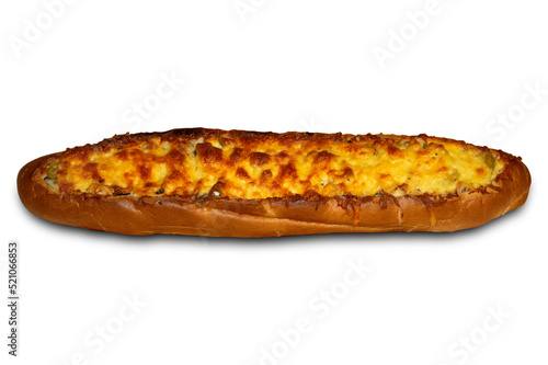 baked baguette with cheese