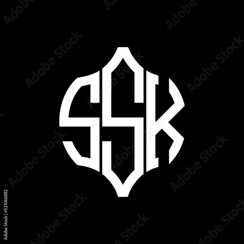 SSK letter logo. SSK best black background vector image. SSK Monogram logo design for entrepreneur and business. photo