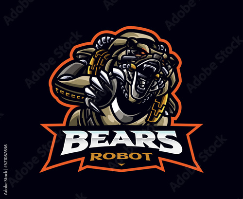 Bear robot mascot logo design