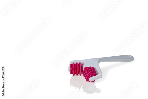 Massage tool isolated on white background. Facial skin care at home  anti-aging and lifting therapy.
