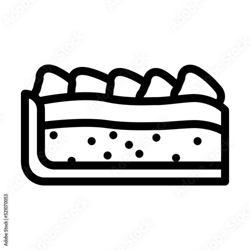 strawberry pie dessert line icon vector. strawberry pie dessert sign. isolated contour symbol black illustration © sevector
