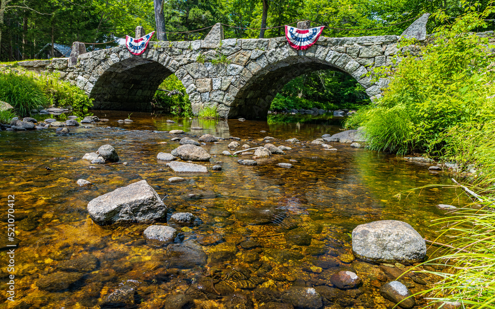 New Hampshire-Hillsboro-Beard Brook-Jone Road Stone Bridge