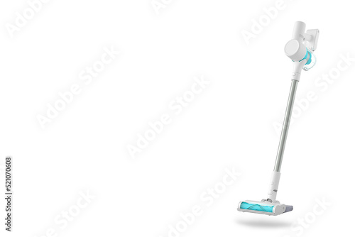 Vacuum cleaner with copy space isolated on white background